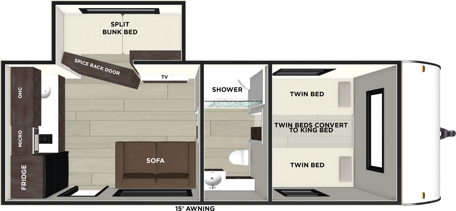 Wildwood Fsx 165RKS Floorplan